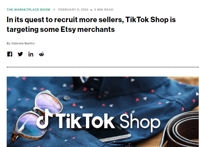 TikTok Shop邀请Etsy卖家