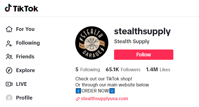 Stealth Supply的<a href='https://www.tktk.com/jiqiao/703.html' target='_blank'>TikTok账号</a>
